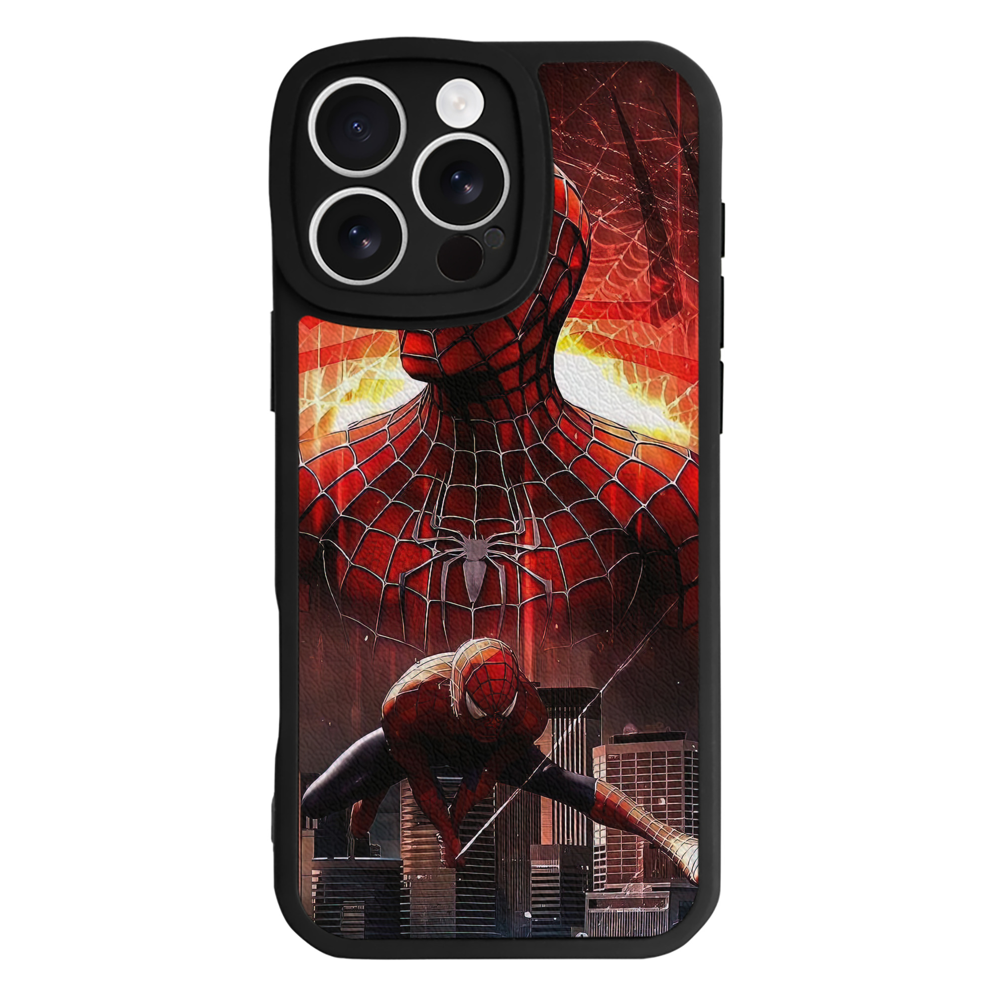 （画像用） Spider Man スパイダーマン 【iPhone 16シリーズ対応】シリコンスマホケース（レザー調） 材質：シリコン